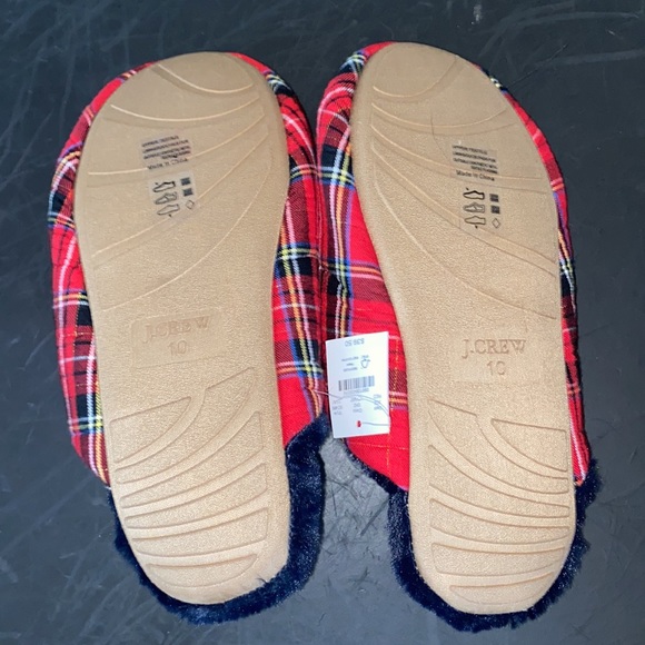 J.crew Sherpa-lined slippers in plaid NWT - Picture 6 of 7
